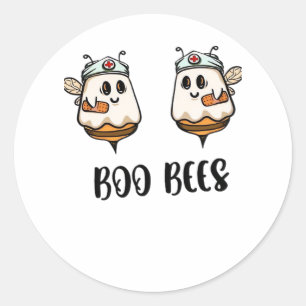 Halloween Boo Bees Nurse Classic T-Shirt Classic Round Sticker