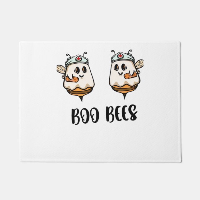 Halloween Boo Bees Nurse Classic T-Shirt Doormat (Front)