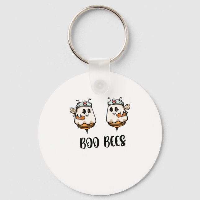 Halloween Boo Bees Nurse Classic T-Shirt Key Ring (Front)