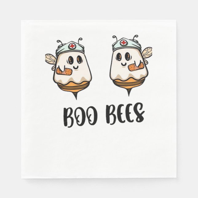Halloween Boo Bees Nurse Classic T-Shirt Napkin (Front)