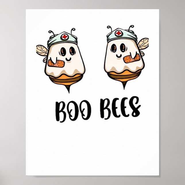 Halloween Boo Bees Nurse Classic T-Shirt Poster (Front)