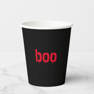 Halloween boo black red bloody scary paper cups