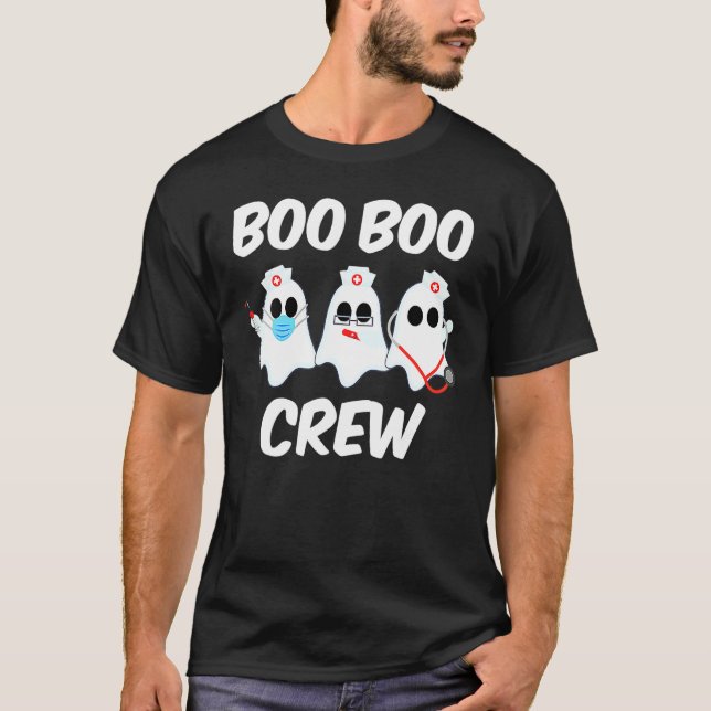 Halloween Boo Boo Crew Ghost Nurse Costume Rn Nurs T-Shirt (Front)