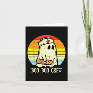 Halloween Boo Boo Crew Ghost Nurse Retro Halloween Card