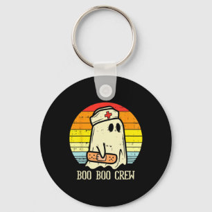 Halloween Boo Boo Crew Ghost Nurse Retro Halloween Key Ring