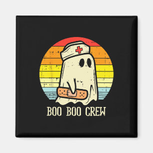 Halloween Boo Boo Crew Ghost Nurse Retro Halloween Magnet