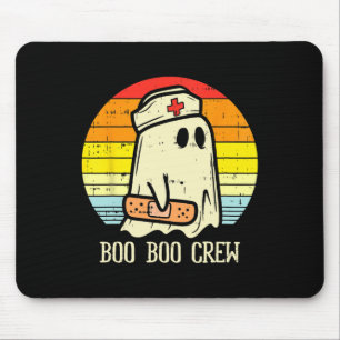 Halloween Boo Boo Crew Ghost Nurse Retro Halloween Mouse Mat