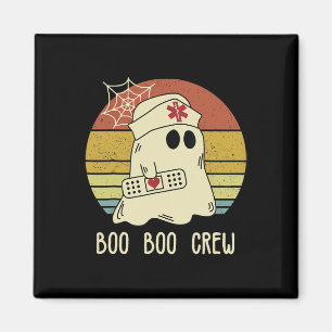 Halloween Boo Boo Crew Nurse Ghost Women Hallowee Magnet