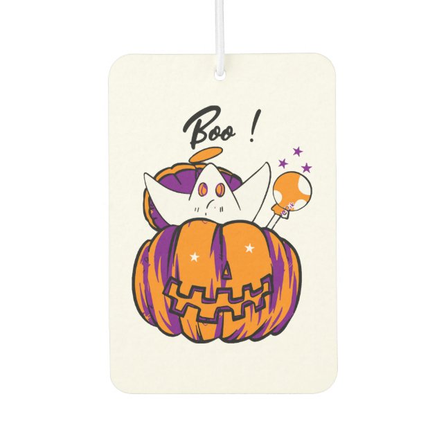 Halloween Boo                         Car Air Freshener (Front)