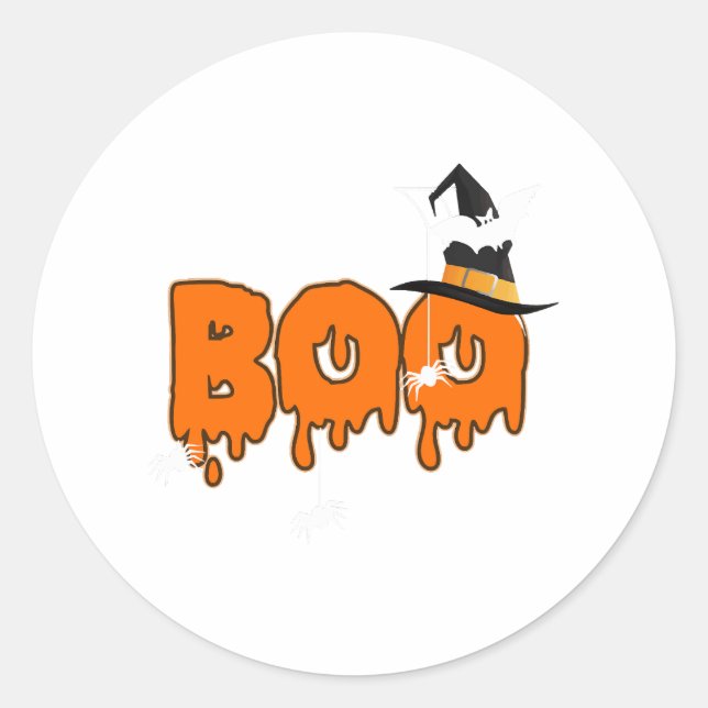 halloween boo       classic round sticker (Front)