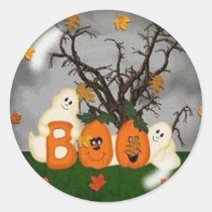 Halloween Boo Classic Round Sticker