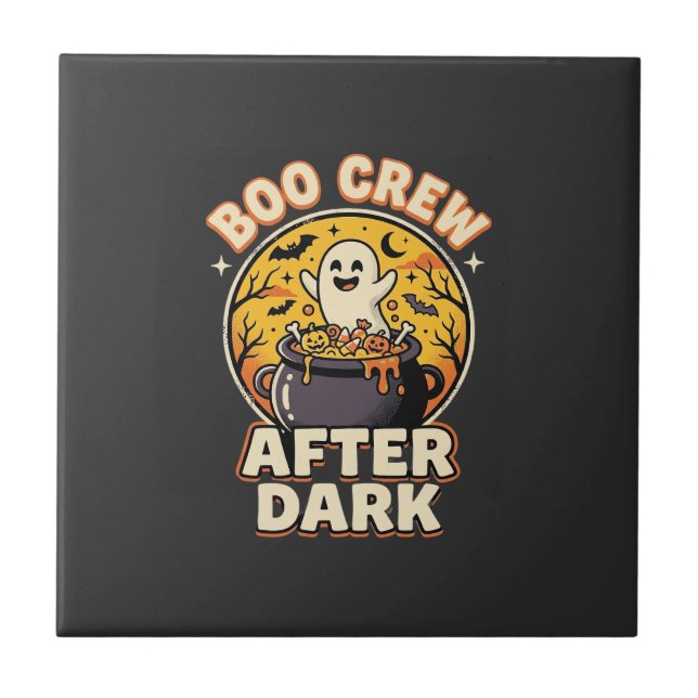 Halloween Boo Crew Badge Tile (Front)