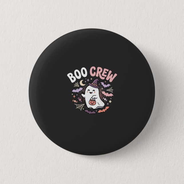 Halloween Boo Crew Ghost 6 Cm Round Badge (Front)