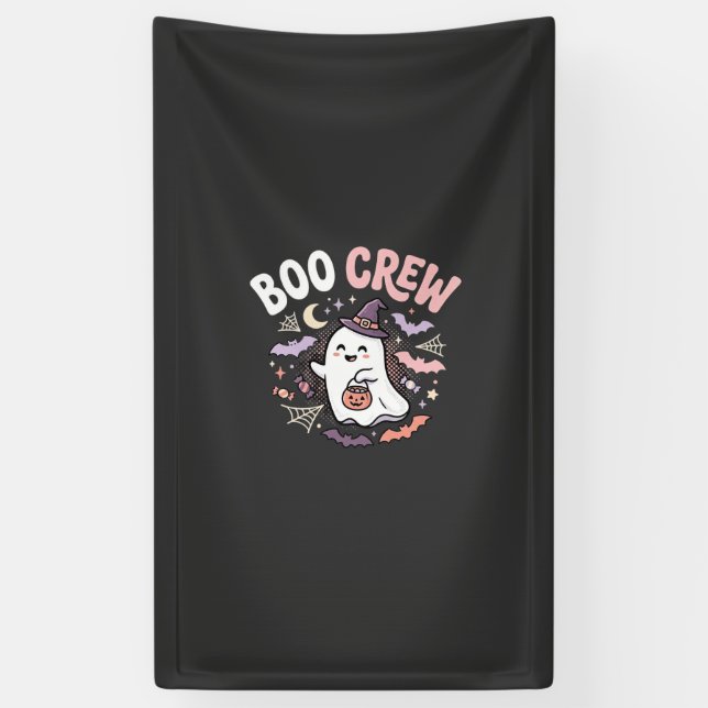 Halloween Boo Crew Ghost Banner (Vertical)