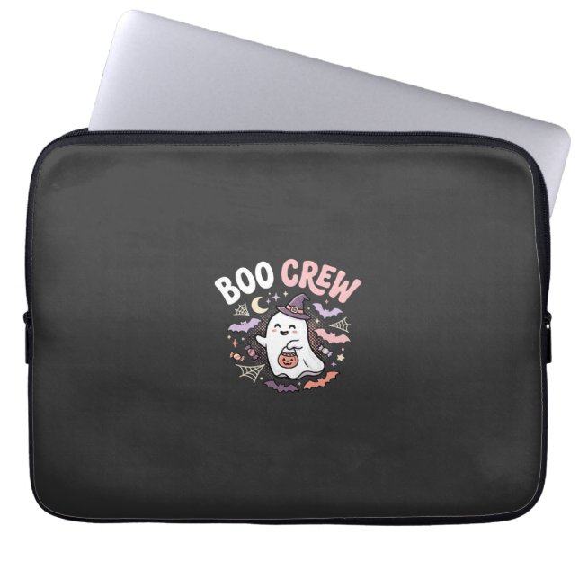 Halloween Boo Crew Ghost Laptop Sleeve (Front)