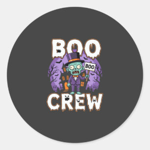 Halloween Boo Crew Zombie Family Vector Design Classic Round Sticker