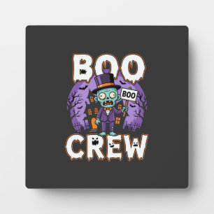 Halloween Boo Crew Zombie Family Vector Design Plaque