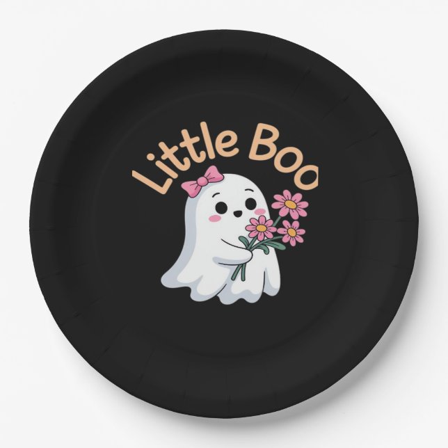 Halloween Boo Cute Family Paper Plate (Front)