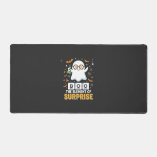 Halloween Boo Element of Surprise Ghost Design_1 Desk Mat