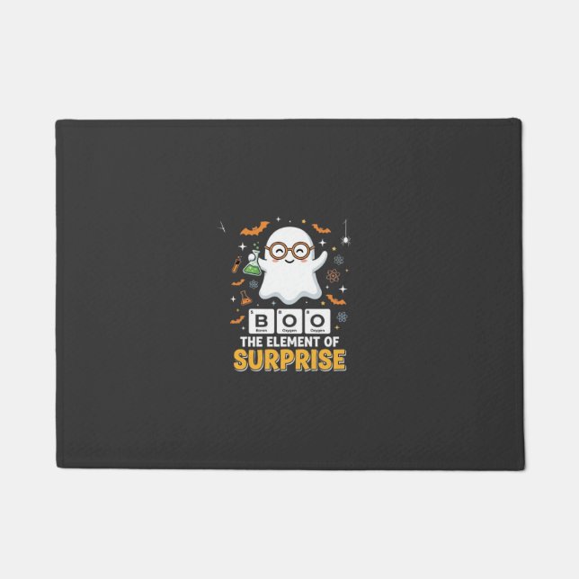 Halloween Boo Element of Surprise Ghost Design_1 Doormat (Front)
