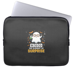 Halloween Boo Element of Surprise Ghost Design_1 Laptop Sleeve