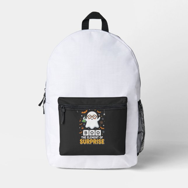 Halloween Boo Element of Surprise Ghost Design_1 Printed Backpack (Front)