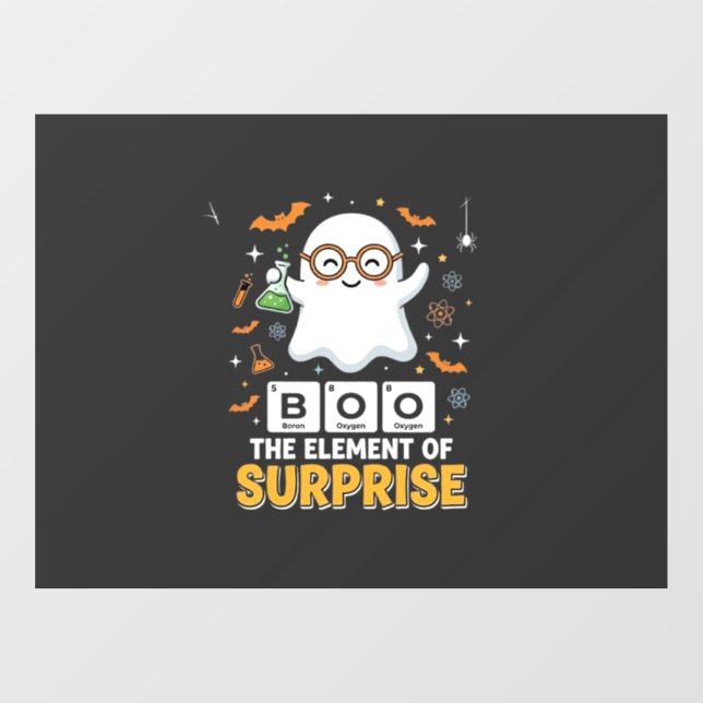Halloween Boo Element of Surprise Ghost Design_1 Window Cling (Sheet)