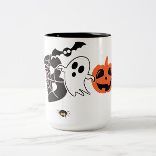 Halloween Boo Funny Halloween Two-Tone Coffee Mug