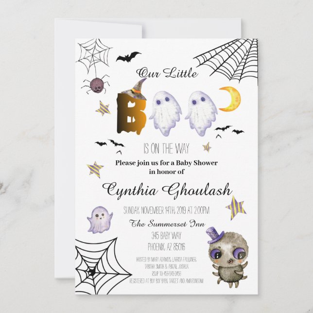 Halloween Boo Ghost Baby Shower Invitation (Front)