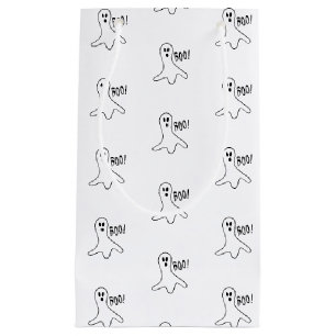 Halloween boo ghost black and white pattern favour small gift bag