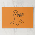 Halloween boo ghost black orange spooky placemats