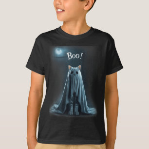 Halloween boo ghost cat funny meme cringe cat in T-Shirt