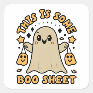 Halloween Boo Ghost Costume This is Some Boo Sheet Square Sticker