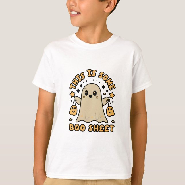Halloween Boo Ghost Costume This is Some Boo Sheet T-Shirt (Front)