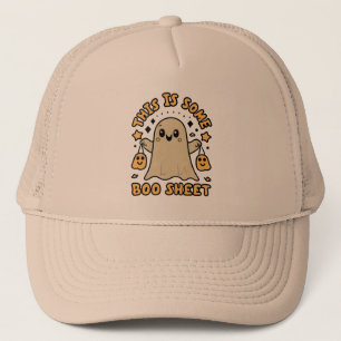 Halloween Boo Ghost Costume This is Some Boo Sheet Trucker Hat