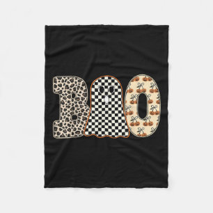 Halloween Boo Ghost Leopard Cherries Checkered Sok Fleece Blanket