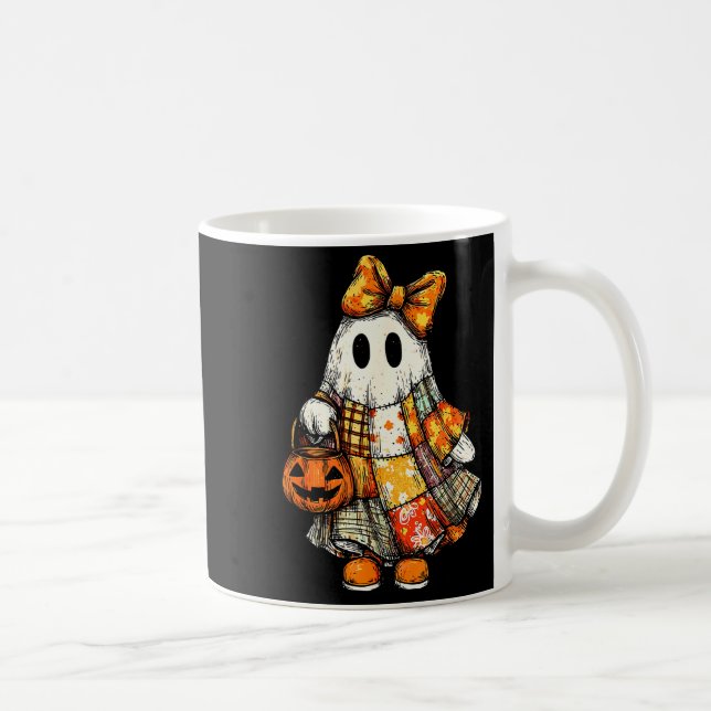Halloween Boo Ghost Patchwork Quilter Quilting Sew Coffee Mug (Right)