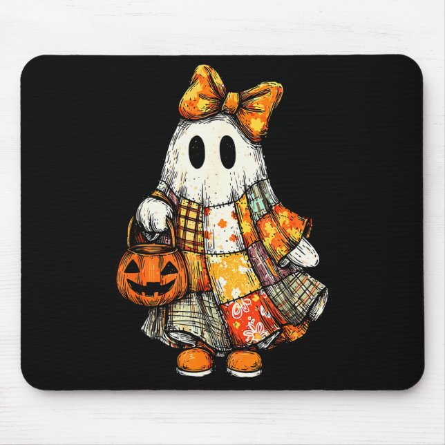 Halloween Boo Ghost Patchwork Quilter Quilting Sew Mouse Mat (Front)