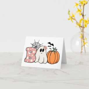 Halloween Boo Ghost Pumpkin Bats Cobweb Card
