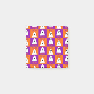 Halloween Boo Ghost Purple and Orange Squares Post-it Notes