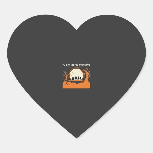 Halloween Boo Ghost Silhouette Heart Sticker (Front)