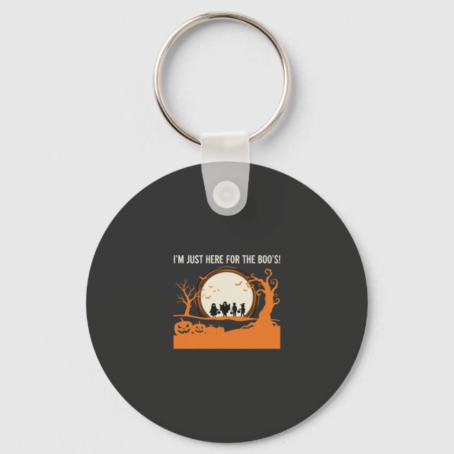 Halloween Boo Ghost Silhouette Key Ring (Front)