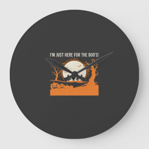 Halloween Boo Ghost Silhouette Large Clock