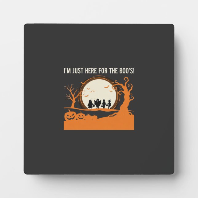 Halloween Boo Ghost Silhouette Plaque (Front)