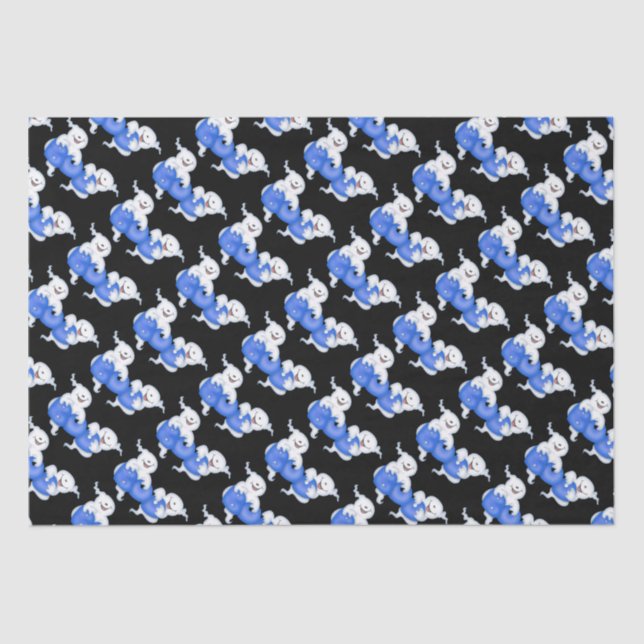 Halloween boo ghost tiled tissue paper (Front)