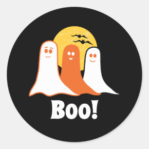 Halloween Boo Ghosts, kids, family Classic Round Sticker
