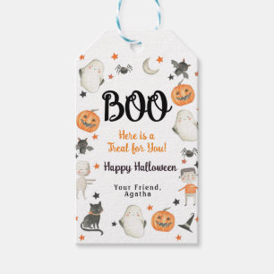 Halloween Boo Gift Favour Tag Ghost Pumpkin Tag