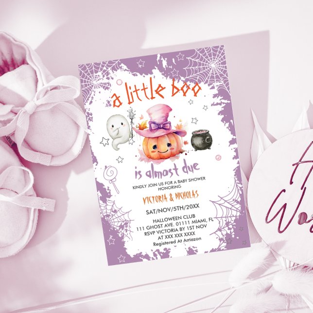 Halloween Boo Girl Baby Shower Invitation (Creator Uploaded)
