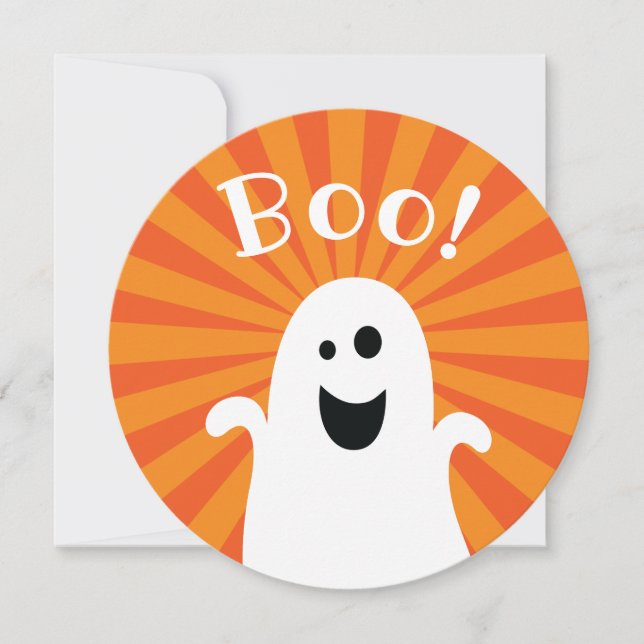 Halloween Boo Happy Ghost Kids Costume Party Invitation (Front)