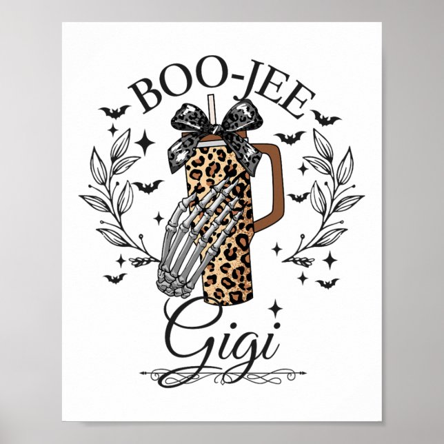 Halloween Boo Jee Gigi Hand Skeleton Funny Spooky  Poster (Front)